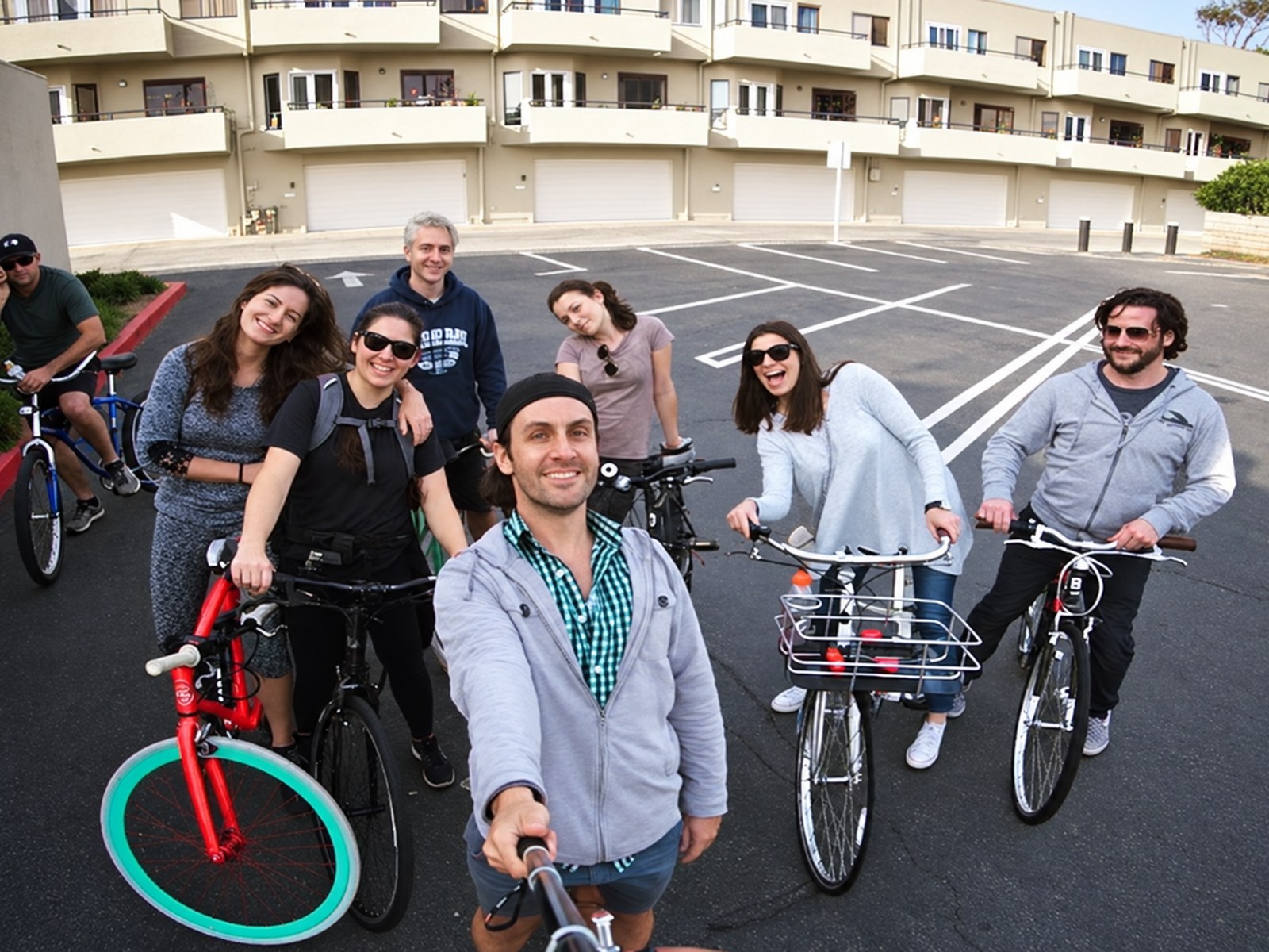 POSSIBLE colleagues with their bikes before the coastal team ride